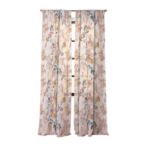 Ninola Design Botanic Retreat Floral Oleander Whimsical Soft Pink Sheer Non Repeat