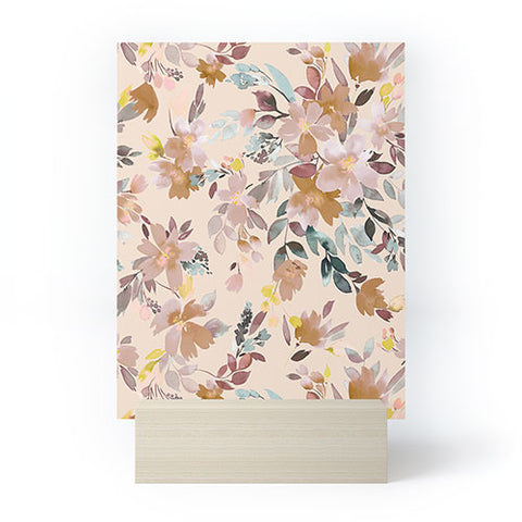 Ninola Design Botanic Retreat Floral Oleander Whimsical Soft Pink Mini Art Print