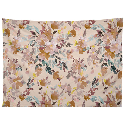 Ninola Design Botanic Retreat Floral Oleander Whimsical Soft Pink Tapestry