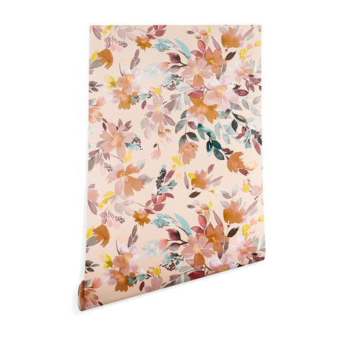 Ninola Design Botanic Retreat Floral Oleander Whimsical Soft Pink Wallpaper