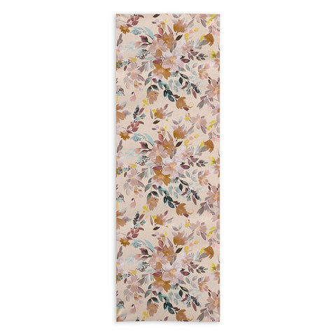 Ninola Design Botanic Retreat Floral Oleander Whimsical Soft Pink Yoga Towel