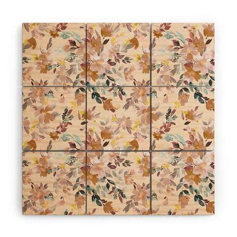 Ninola Design Botanic Retreat Floral Oleander Whimsical Soft Pink Wood Wall Mural