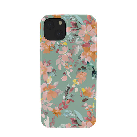 Ninola Design Botanic Retreat Floral Oleander Whimsical Teal Green Phone Case