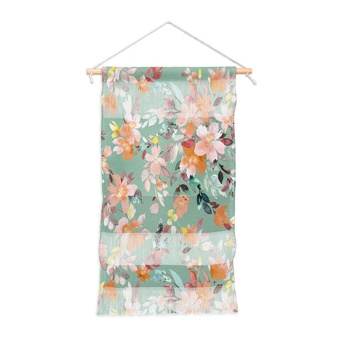 Ninola Design Botanic Retreat Floral Oleander Whimsical Teal Green Wall Hanging Portrait