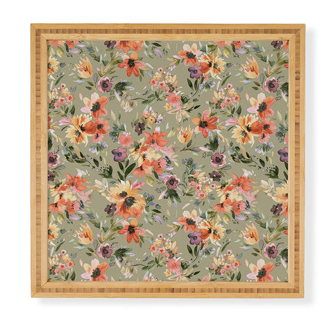 Ninola Design Botanic Retreat Floral Oleander Whimsical Teal Green Framed Wall Art