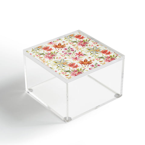 Ninola Design Botanic Retreat Lily Lush Floral Orange Green Acrylic Box