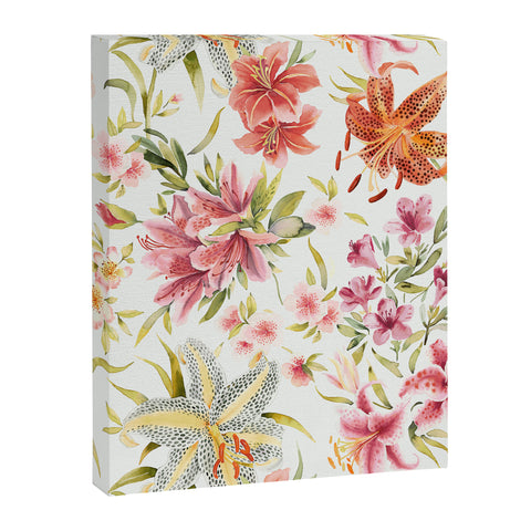 Ninola Design Botanic Retreat Lily Lush Floral Orange Green Art Canvas