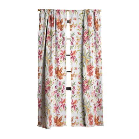 Ninola Design Botanic Retreat Lily Lush Floral Orange Green Blackout Non Repeat