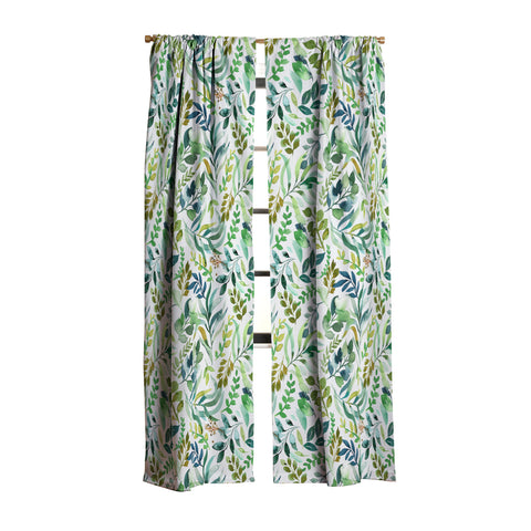 Ninola Design Botanic Retreat Loose Botanical Leaves Watercolor Green Blackout Non Repeat
