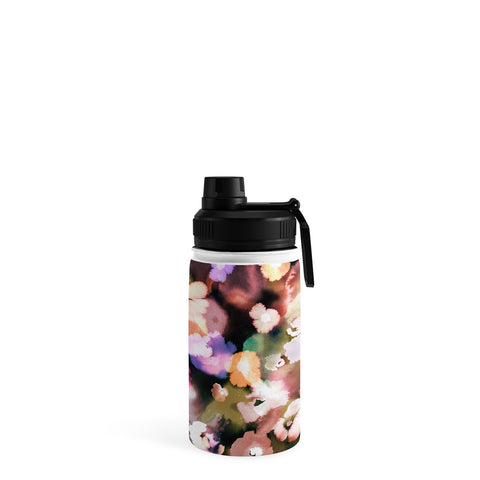 Ninola Design Botanic Retreat Ombre Abstract Watercolor Flowers Pink gold Water Bottle