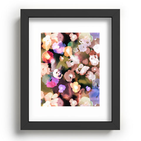 Ninola Design Botanic Retreat Ombre Abstract Watercolor Flowers Pink gold Recessed Framing Rectangle