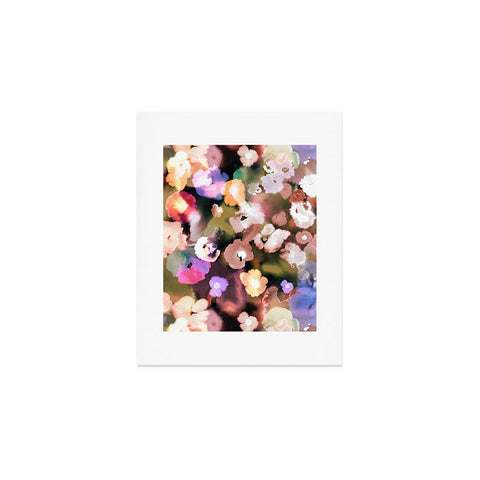Ninola Design Botanic Retreat Ombre Abstract Watercolor Flowers Pink gold Art Print