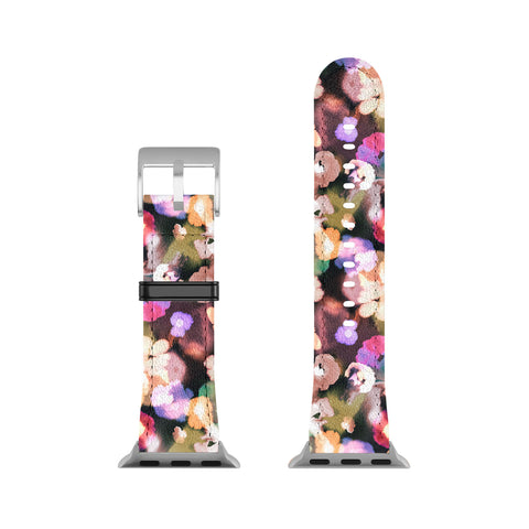 Ninola Design Botanic Retreat Ombre Abstract Watercolor Flowers Pink gold Apple Watch Band