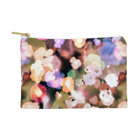 Ninola Design Botanic Retreat Ombre Abstract Watercolor Flowers Pink gold Pouch