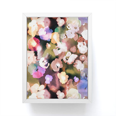 Ninola Design Botanic Retreat Ombre Abstract Watercolor Flowers Pink gold Framed Mini Art Print