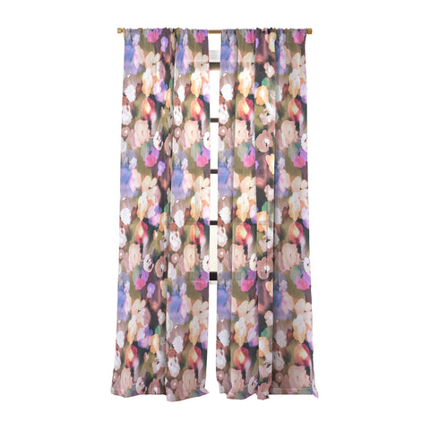 Ninola Design Botanic Retreat Ombre Abstract Watercolor Flowers Pink gold Sheer Non Repeat