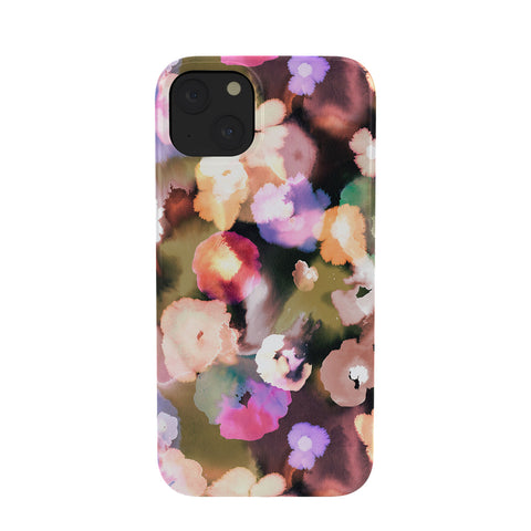 Ninola Design Botanic Retreat Ombre Abstract Watercolor Flowers Pink gold Phone Case