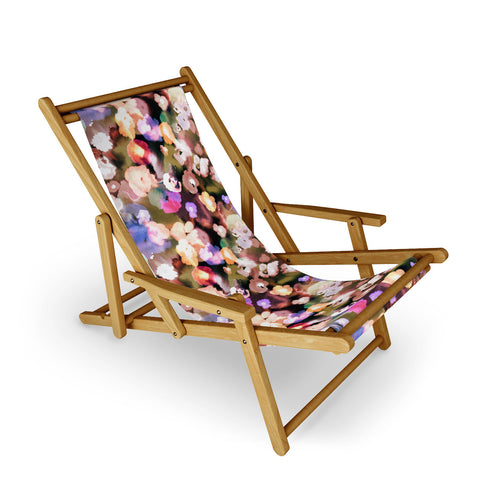 Ninola Design Botanic Retreat Ombre Abstract Watercolor Flowers Pink gold Sling Chair