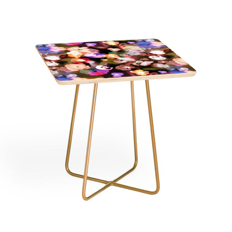Ninola Design Botanic Retreat Ombre Abstract Watercolor Flowers Pink gold Side Table