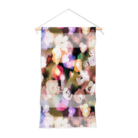 Ninola Design Botanic Retreat Ombre Abstract Watercolor Flowers Pink gold Wall Hanging Portrait