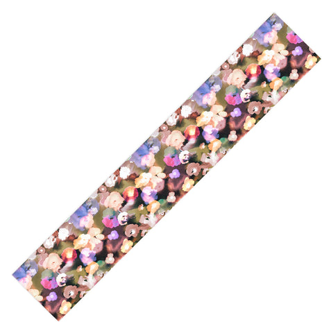 Ninola Design Botanic Retreat Ombre Abstract Watercolor Flowers Pink gold Table Runner