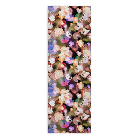 Ninola Design Botanic Retreat Ombre Abstract Watercolor Flowers Pink gold Yoga Towel