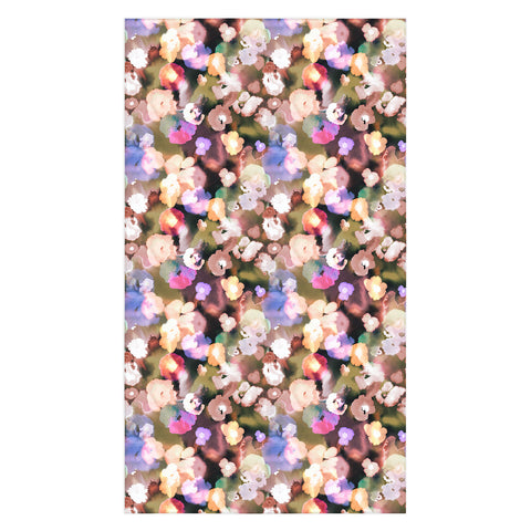 Ninola Design Botanic Retreat Ombre Abstract Watercolor Flowers Pink gold Tablecloth