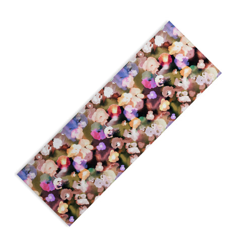 Ninola Design Botanic Retreat Ombre Abstract Watercolor Flowers Pink gold Yoga Mat