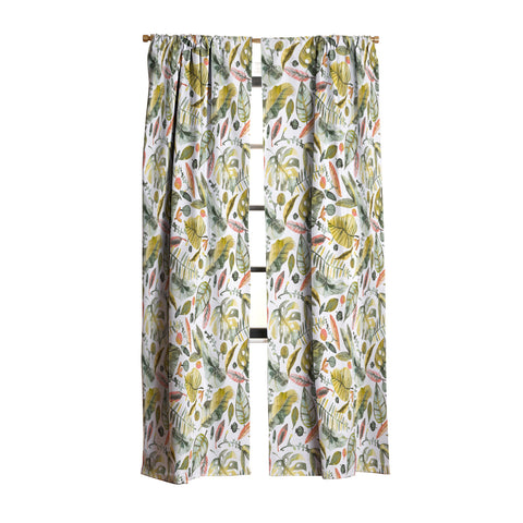 Ninola Design Botanic Retreat Tropical Jungle Leaves Botanical Green Orange Blackout Non Repeat