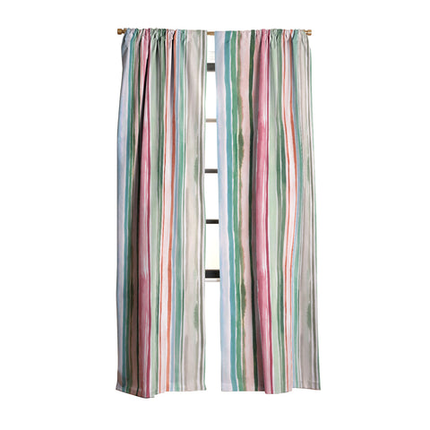Ninola Design Botanic Retreat Watercolor Stripes Green Orange Red Blackout Non Repeat