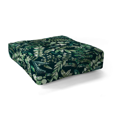 Ninola Design Botanical collection Dark Floor Pillow Square