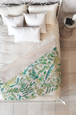 Ninola Design Botanical collection Fleece Throw Blanket