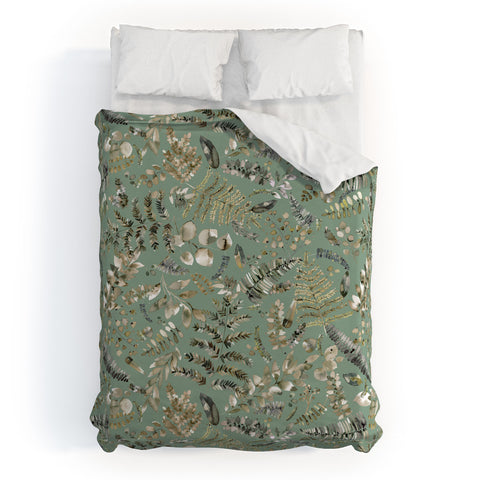 Ninola Design Botanical plants Bio Green Duvet Cover