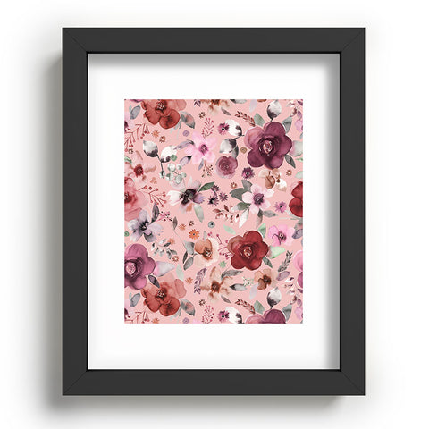 Ninola Design Bountiful bouquet Pink Romance Recessed Framing Rectangle