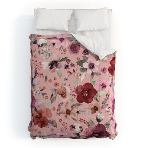 Ninola Design Bountiful bouquet Pink Romance Comforter