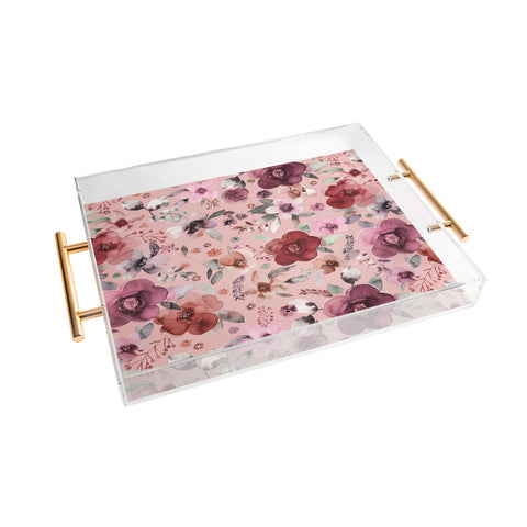 Ninola Design Bountiful bouquet Pink Romance Acrylic Tray
