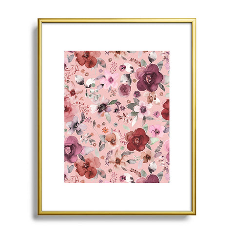 Ninola Design Bountiful bouquet Pink Romance Metal Framed Art Print