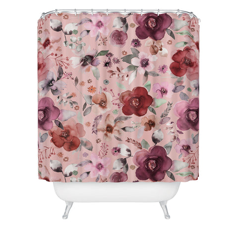 Ninola Design Bountiful bouquet Pink Romance Shower Curtain