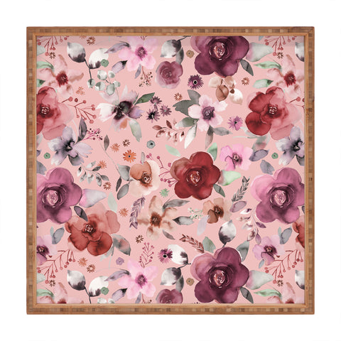 Ninola Design Bountiful bouquet Pink Romance Square Tray