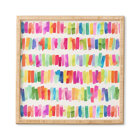 Ninola Design Brushstrokes Colorful Stripes Framed Wall Art