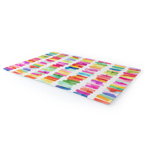 Ninola Design Brushstrokes Colorful Stripes Area Rug