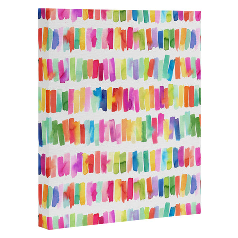 Ninola Design Brushstrokes Colorful Stripes Art Canvas