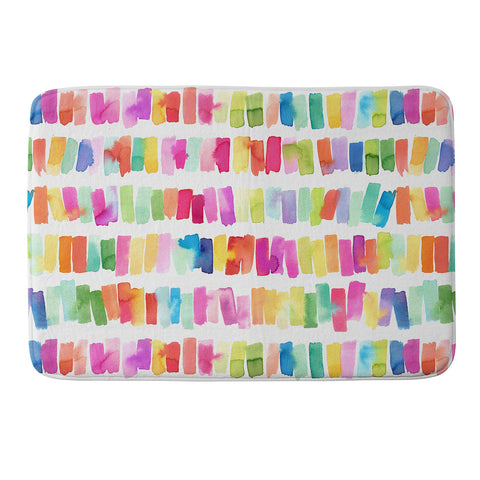 Ninola Design Brushstrokes Colorful Stripes Memory Foam Bath Mat