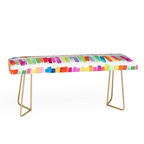 Ninola Design Brushstrokes Colorful Stripes Bench