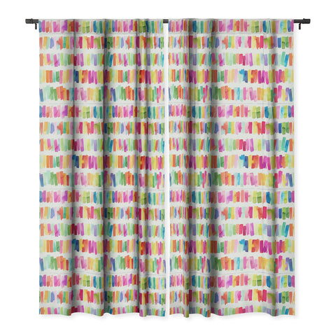 Ninola Design Brushstrokes Colorful Stripes Blackout Window Curtain