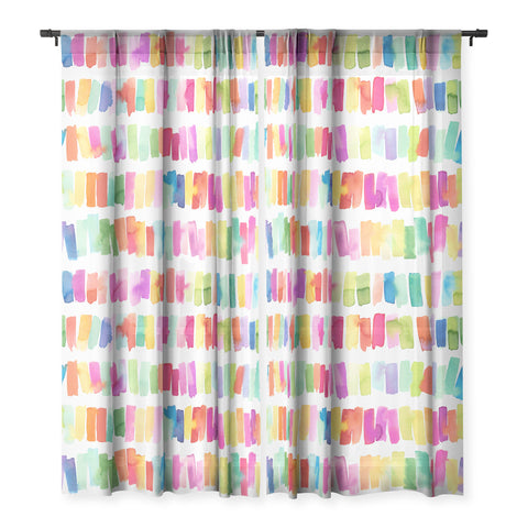 Ninola Design Brushstrokes Colorful Stripes Sheer Non Repeat