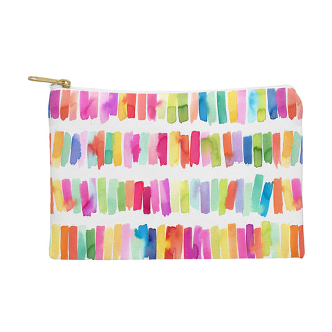 Ninola Design Brushstrokes Colorful Stripes Pouch