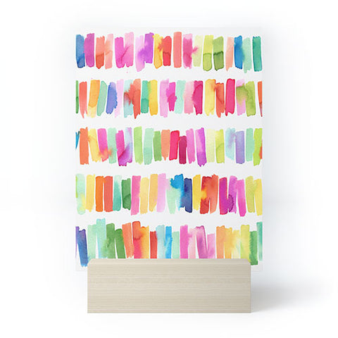 Ninola Design Brushstrokes Colorful Stripes Mini Art Print