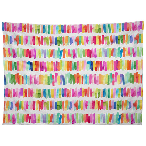 Ninola Design Brushstrokes Colorful Stripes Tapestry