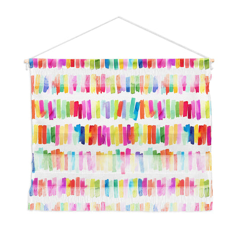 Ninola Design Brushstrokes Colorful Stripes Wall Hanging Landscape